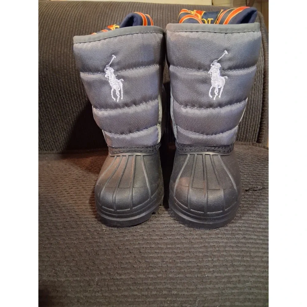 Polo Ralph Lauren Vancouver Snow Boots Ghost Gray Junior Youth Size 5